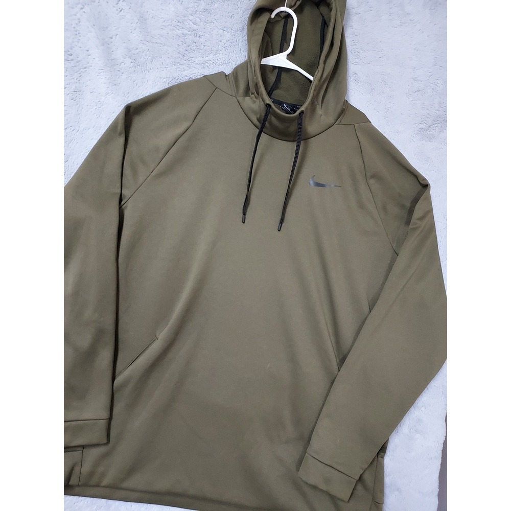Nike Hoodie Mens 3XLT Dri Fit Therma Training Green Fleece Drawstring 3XL TALL